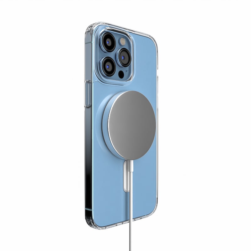 Coque pour iPhone 13 PRO MAX (6,7) - Silicone Transparent avec Cercle  magnétique intégré Phonillico®